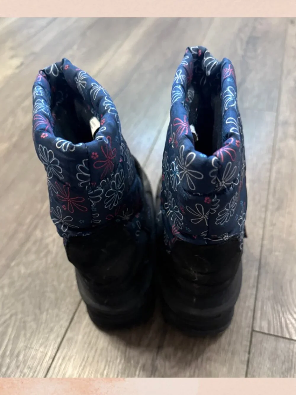 Girls Floral Winter Snow Boots
